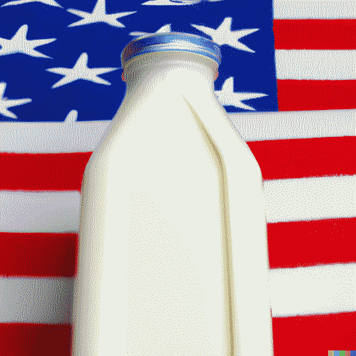 A delicious glass of sperm displayed against the American flag