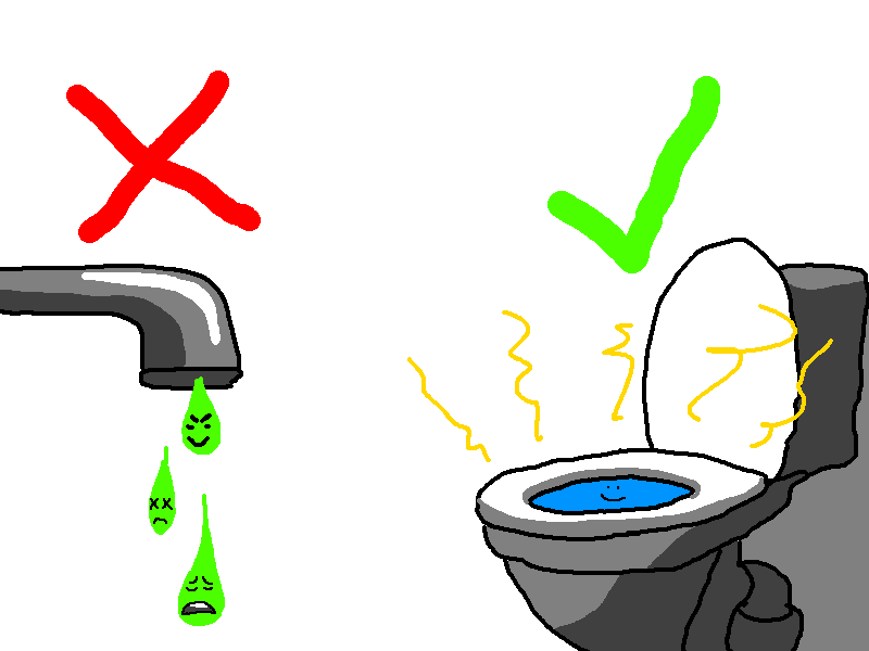 Don't trust faucets, toilets are your friend